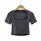 Women T-Shirt Slim Fit Short Sleeve T-shirt Top