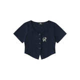 Women T-shirt Short-Sleeved T-shirt Women's Summer Embroidery