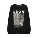 Men's Long Sleeve Shirt Long Sleeve Men's and Women's Autumn and Winter Ins Retro Couple Half Sleeve T-shirt