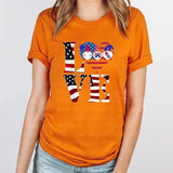 Women's Independence Day T Shirt round Neck Short Sleeve T-shirt Women's Top