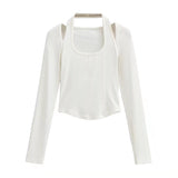 Women T-Shirt Long-Sleeved T-shirt Women's Slim-Fit Stretch Top