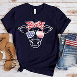 Women's Independence Day T Shirt round Neck Short Sleeve T-shirt Women's Top