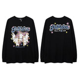 Men Long Sleeve Shirt Dopamine Cartoon Printed Lovers Wild Long Sleeve T-shirt for Men and Women