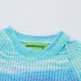 Women Sweater O-neck Short Women's Gradient Long Sleeve Sweater