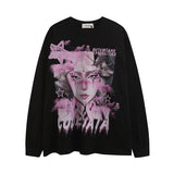 Men Long Sleeve Shirt Graffiti Long Sleeve Bottoming T-shirt Men and Women Idle Style Loose Top