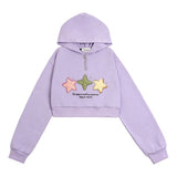 Women Hoodie Cropped Hoodie Girls' Half Zip Pullover Hoodie