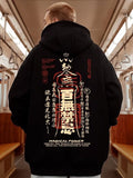Chinese Character Print Graphic Hoodies For Men Autumn
