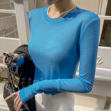 Women's Long Sleeve Shirt round Neck Bottoming Shirt Autumn Long Sleeve Top for Women