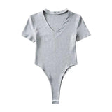 Women T-Shirt Short Sleeve Repair Jumpsuit