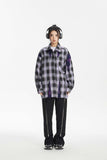 Unisex Jacket Fall Plaid Stitching Shirt Women's Clothing