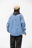 Unisex Jacket Autumn Embroidery Decorative Denim Shirt Women's Clothing