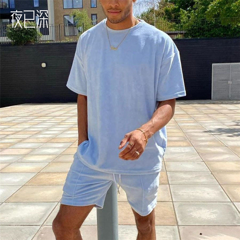 Men Co-Ords Sports Men's Suit Printed T-shirt Summer Casual