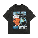Men T Shirt Style Retro Washed and Worn Printed Loose Bottoming T-shirt Short Sleeve