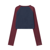 Women Long Sleeve T-Shirt Printed Short T-shirt Women's Fall Slim Fit round Neck