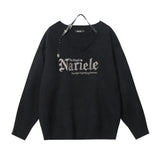 Women Sweater Embroidered Knitwear Women's Loose Casual Long Sleeves Sweater