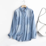 Women T-shirt Denim Shirt Female Fall Winter Coat