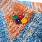 Women Sweater Short Tie-Dyed Sweater Women's Autumn Casual Button Sweater