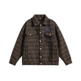 Unisex Jacket Autumn Striped Contrast Color Pocket Jacket