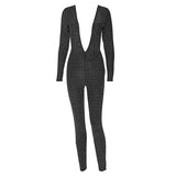 Women Jumpsuit Summer Fashion Long Sleeve Sexy Backless Jumpsuit