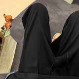 Men Sweatpants Men's Waffle Design Casual Pants Straight Loose