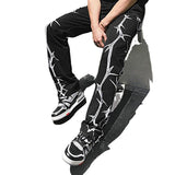 Men Pant Printed Trousers Loose Casual Pants Pants with Lighting Pattern