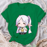 Frieren Graphic Print T-Shirt Women Casual Round