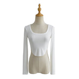 Women T-Shirt T-shirt Long Sleeve Short Top Women's Spring