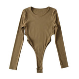 Women T-Shirt Long-Sleeved Jumpsuit Women's Autumn and Winter Slim T-shirt