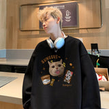 Men Hoodie Sweater Men's Autumn Loose Long Sleeve T-shirt All-Matching