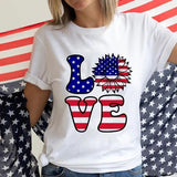 Women's Independence Day T Shirt round Neck Short Sleeve T-shirt Women's Top