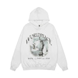 Men Hoodie Printed Sweater Casual Loose-Fitting Hoodie Men Peace Dove