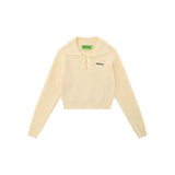 Women Sweater Lapel Sweater Women's Beauty Long Sleeve Short Spring Autumn Knitwear