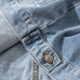 Men Denim Jacket Washed and Worn Denim Jacket Men Vibe Casual Denim Baggy Coat