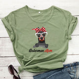 Colored Bandana Doberman Mom T-shirt Cute Dog Mom Gift