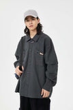 Unisex Jacket Fall Hook & Loop Shirt Women's Clothing
