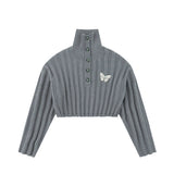 Women Sweater Short Sweater for Girls Spring and Autumn Casual Long Sleeve Sweater