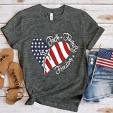 Women's Independence Day T Shirt round Neck Short Sleeve T-shirt