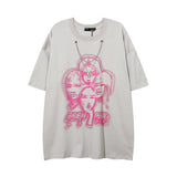 Men T Shirt National Fashion Graffiti Printing Short Sleeve Men's and Women's Loose T-shirt