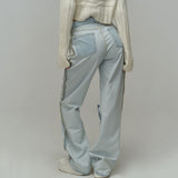 Women Cargo Pants Straight-Leg Pants Trousers Jeans for Women
