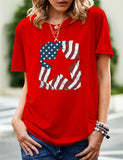 Women's Independence Day T Shirt Pattern Printed Short-Sleeved T-shirt