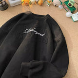 Men Hoodie Suede Sweater Autumn All-Match Steel Seal Loose Casual