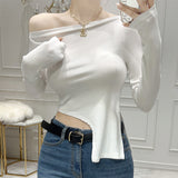 Women Long Sleeve Shirt Autumn Short Top Long Sleeve T-shirt Bottoming Shirt