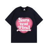 Men's T Shirt Letter Embroidered Printed Short-Sleeved T-shirt Men's and Women's Hee Loose