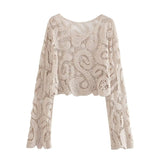 Women T-Shirt Summer round Neck Knitted Top for Women