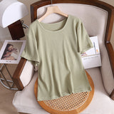 Women's T-Shirt-Color Short-Sleeved T-shirt Women's Ins Top All-Matching T-shirt Spring and Summer