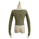 Women T-Shirt Bottoming Shirt Autumn and Winter Women's Short T-shirt Thread Top