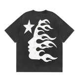HS T Shirt Smiley Face Earth Distressed