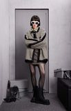 Unisex Jacket Fall Contrast Color Check Stitching Jacket