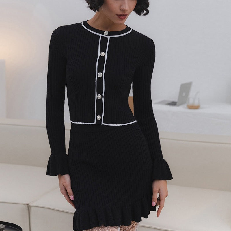 Women Sweater Dress Classic Style Knitted Mini Dress Sexy