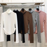 Women Long Sleeve Shirt Elastic Soft Autumn and Winter